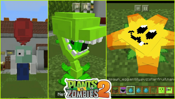 minecraft plants vs zombies 2