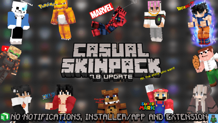 casual skin pack 3.4 minecraft education edition